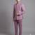 Dusty mauve textured bandhgala suit for men