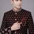 Maroon brocade bandhgala suit for men