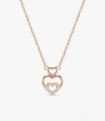 925 sterling silver twin hearts of love pendant necklace for women