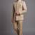 Ivory textured bandhgala suit for men