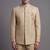 Ivory textured bandhgala suit for men