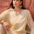 Cream chanderi cotton embroidered kurta set.