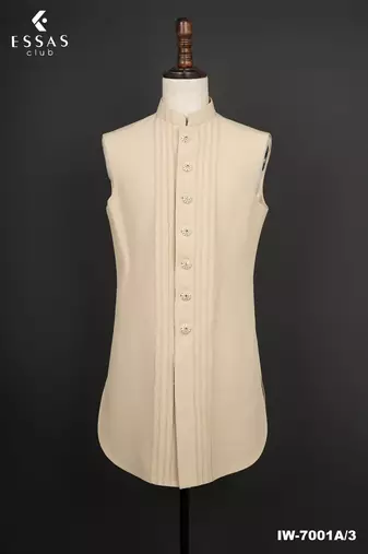Ivory textured open jodhpuri suit for men
