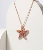 925 sterling silver aurora sea star gemstone necklace for women