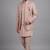 Pink textured open indowestern suit for men