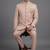 Pink textured bandhgala suit for men