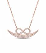 925 sterling silver eternal infinity smile crescent necklace for women