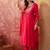 Rani chanderi cotton embroidered kurta set.