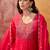 Rani chanderi cotton embroidered kurta set.