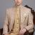 Champagne gold textured open indowestern suit for men