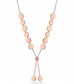 925 sterling silver adjustable disc tassel necklace for women