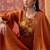 Rust chanderi cotton embroidered kurta set.