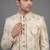 Ivory sequin textured open indowestern suit for men