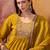 Olive chanderi cotton embroidered kurta set.