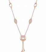 925 sterling silver double circle pavé drop necklace for women