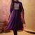 Purple chanderi cotton embroidered kurta set.