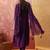 Purple chanderi cotton embroidered kurta set.
