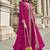Embroidered georgette rani pink readymade salwar kameez