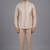 Champagne beige paisley jacquard nehru jacket for men