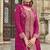 Embroidered georgette rani pink readymade salwar kameez