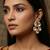 gold plated kundan stud earrings