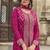Embroidered georgette rani pink readymade salwar kameez