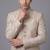 Champagne beige paisley jacquard nawabi suit for men