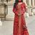 Embroidered georgette red readymade salwar kameez