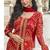 Embroidered georgette red readymade salwar kameez