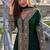 Bottle green chinon embroidered readymade suit