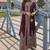 Wine chinon embroidered readymade suit