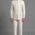 Ivory floral jacquard bandhgala suit for men