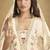 Cream embroidered sequins chinon  readymade palazzo set