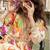 Cream digital printed chinon silk embroidered readymade gown with dupatta