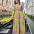 Light green digital printed chinon silk embroidered readymade gown with dupatta