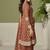 Faux georgette brown embroidered readymade salwar kameez