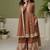 Faux georgette brown embroidered readymade salwar kameez