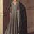 Black embroidered chinon engagement designer readymade anarkali gown with dupatta