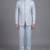 Light blue floral jacquard bandhgala suit for men