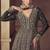 Black embroidered chinon engagement designer readymade anarkali gown with dupatta