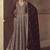 Wine embroidered chinon engagement designer readymade anarkali gown with dupatta