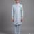 Light blue floral jacquard nawabi suit for men