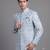 Light blue floral jacquard nawabi suit for men