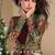 Maroon georgette readymade anarkali gown multicolor silk jacket & belt