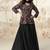 Embroidered black chinon wedding readymade style suit