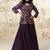Embroidered purple chinon wedding readymade style suit