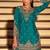 Teal chinon silk embroidered readymade palazzo suit