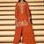 Orange chinon silk embroidered readymade palazzo suit