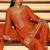 Orange chinon silk embroidered readymade palazzo suit