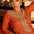 Orange chinon silk embroidered readymade palazzo suit